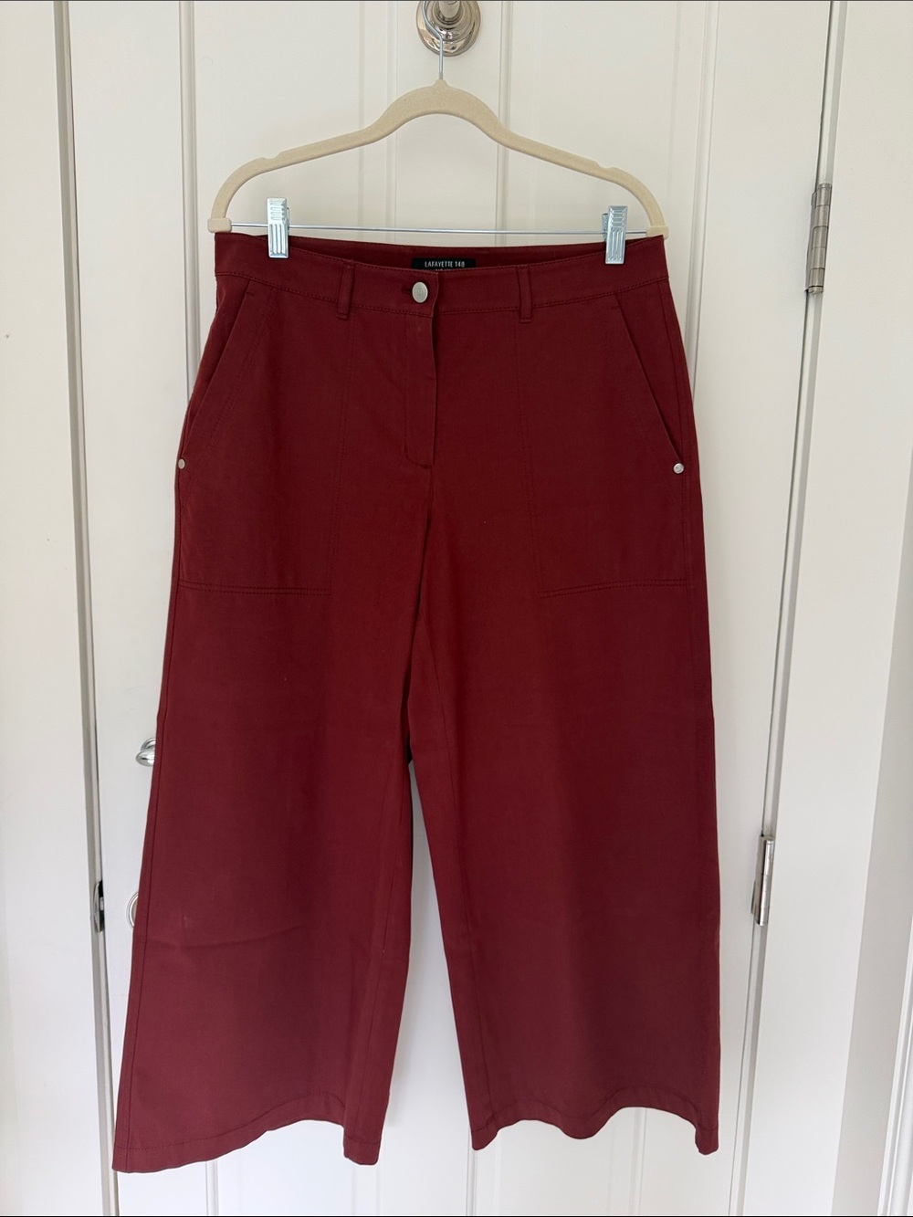 Lafayette 148 New York Wide-Leg Burgundy Pants